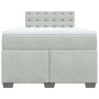 Cama box spring con colchón terciopelo gris claro 120x190 cm