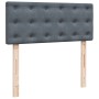 Cama box spring con colchón terciopelo gris oscuro 120x190 cm