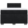 Cama box spring con colchón terciopelo negro 120x190 cm