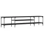 TV-Möbel aus Holz und schwarzem Eisen 201x35x45 cm von vidaXL, TV-Möbel - Ref: Foro24-831813, Preis: 84,47 €, Rabatt: %
