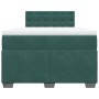 Cama box spring con colchón terciopelo verde oscuro 120x190 cm
