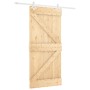 Schiebetür mit Beschlägen aus massivem Kiefernholz, 90 x 210 cm von vidaXL, Türen - Ref: Foro24-3203160, Preis: 197,44 €, Rab...