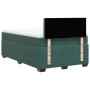 Cama box spring con colchón terciopelo verde oscuro 120x190 cm