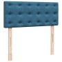 Cama box spring con colchón terciopelo azul oscuro 120x190 cm