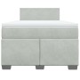 Cama box spring con colchón terciopelo gris claro 120x200 cm
