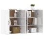 Armarios de pared 2 uds madera de ingeniería blanco brillante by vidaXL, Sideboards - Ref: Foro24-3197989, Price: 162,49 €, D...