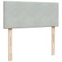 Cama box spring con colchón terciopelo gris claro 120x200 cm