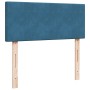 Cama box spring con colchón terciopelo azul oscuro 120x200 cm