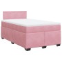 Cama box spring con colchón terciopelo rosa 120x200 cm