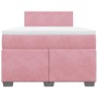 Cama box spring con colchón terciopelo rosa 120x200 cm