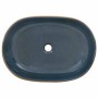 Lavabo sobre encimera ovalado arena y azul cerámica 59x40x14 cm