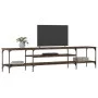 Mueble TV madera ingeniería y hierro roble ahumado 201x35x45 cm de vidaXL, Muebles TV - Ref: Foro24-831815, Precio: 79,29 €, ...