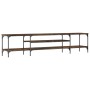Mueble TV madera ingeniería y hierro roble ahumado 201x35x45 cm de vidaXL, Muebles TV - Ref: Foro24-831815, Precio: 80,28 €