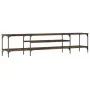 Mueble TV madera ingeniería y hierro roble ahumado 201x35x45 cm de vidaXL, Muebles TV - Ref: Foro24-831815, Precio: 79,29 €, ...
