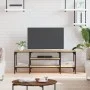 Mueble TV madera de ingeniería y hierro Sonoma 121x35x45 cm de vidaXL, Muebles TV - Ref: Foro24-831804, Precio: 59,35 €, Desc...