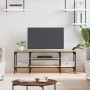 Mueble TV madera de ingeniería y hierro Sonoma 121x35x45 cm de vidaXL, Muebles TV - Ref: Foro24-831804, Precio: 60,10 €, Desc...