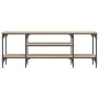 Mueble TV madera de ingeniería y hierro Sonoma 121x35x45 cm de vidaXL, Muebles TV - Ref: Foro24-831804, Precio: 59,35 €, Desc...
