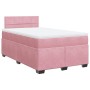 Cama box spring con colchón terciopelo rosa 120x200 cm