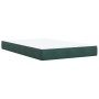 Cama box spring con colchón terciopelo verde oscuro 120x200 cm