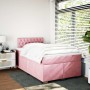 Cama box spring con colchón terciopelo rosa 120x200 cm