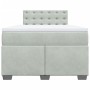 Cama box spring con colchón terciopelo gris claro 120x200 cm