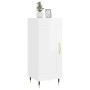 Aparador de madera contrachapada blanco brillante 34,5x34x90 cm de vidaXL, Aparadores - Ref: Foro24-830422, Precio: 62,34 €