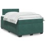 Cama box spring con colchón terciopelo verde oscuro 120x200 cm