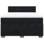 Cama box spring con colchón terciopelo negro 140x190 cm