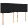 Cama box spring con colchón terciopelo negro 140x190 cm