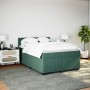 Cama box spring con colchón terciopelo verde oscuro 140x190 cm