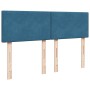 Cama box spring con colchón terciopelo azul oscuro 140x190 cm