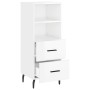 Hochglanzweißes Sperrholz-Sideboard 34,5 x 34 x 90 cm von vidaXL, Sideboards - Ref: Foro24-828686, Preis: 60,58 €, Rabatt: %