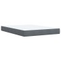Cama box spring con colchón terciopelo gris oscuro 140x190 cm