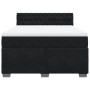 Cama box spring con colchón terciopelo negro 140x190 cm