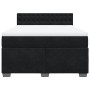 Cama box spring con colchón terciopelo negro 140x190 cm