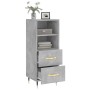 Betongraues Sperrholz-Sideboard 34,5 x 34 x 90 cm von vidaXL, Sideboards - Ref: Foro24-828648, Preis: 51,35 €, Rabatt: %