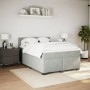 Cama box spring con colchón terciopelo gris claro 140x200 cm en Camas y somieres | Comprar online en Foro24