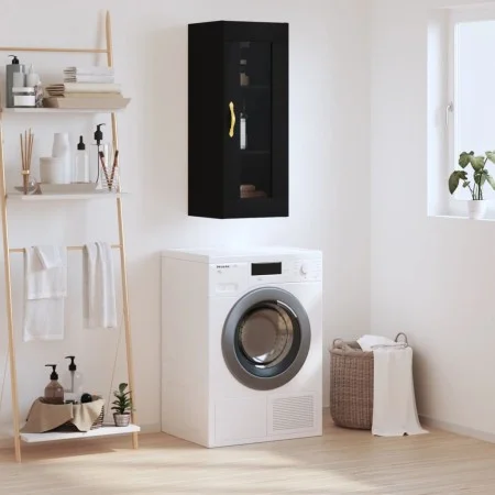 Black wall cabinet 34.5x34x90 cm by vidaXL, Sideboards - Ref: Foro24-828893, Price: 42,35 €, Discount: %