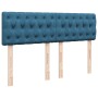 Cama box spring con colchón terciopelo azul oscuro 140x200 cm