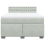 Cama box spring con colchón terciopelo gris claro 140x200 cm