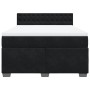 Cama box spring con colchón terciopelo negro 140x200 cm