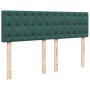 Cama box spring con colchón terciopelo verde oscuro 140x200 cm