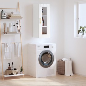 Glossy white wall cabinet 34.5x34x90 cm by vidaXL, Sideboards - Ref: Foro24-828902, Price: 45,21 €, Discount: %