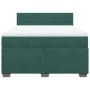 Cama box spring con colchón terciopelo verde oscuro 160x200 cm