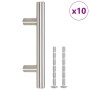 Tiradores para armarios 10 uds acero inoxidable plateado 64 mm