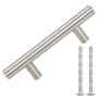 Tiradores para armarios 10 uds acero inoxidable plateado 64 mm