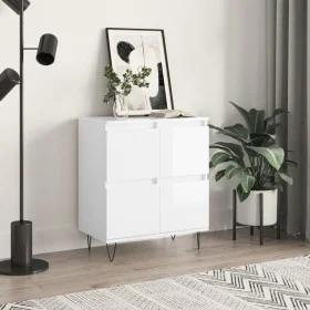 Hochglanzweißes Sperrholz-Sideboard 60x35x70 cm von vidaXL, Sideboards - Ref: Foro24-831214, Preis: 75,35 €, Rabatt: %