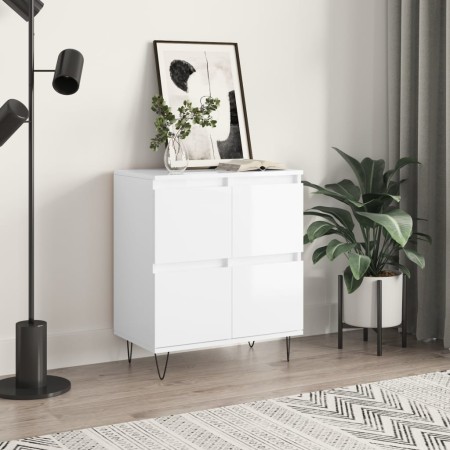Hochglanzweißes Sperrholz-Sideboard 60x35x70 cm von vidaXL, Sideboards - Ref: Foro24-831214, Preis: 76,39 €, Rabatt: %