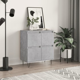 Betongraues Sperrholz-Sideboard 60x35x70 cm von vidaXL, Sideboards - Ref: Foro24-831216, Preis: 64,25 €, Rabatt: %