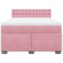 Cama box spring con colchón terciopelo rosa 160x200 cm